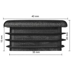 6x Vierkant Endkappen 40x40 Lamellenstopfen Abdeckkappen Rohrkappe Schutzkappe AS
