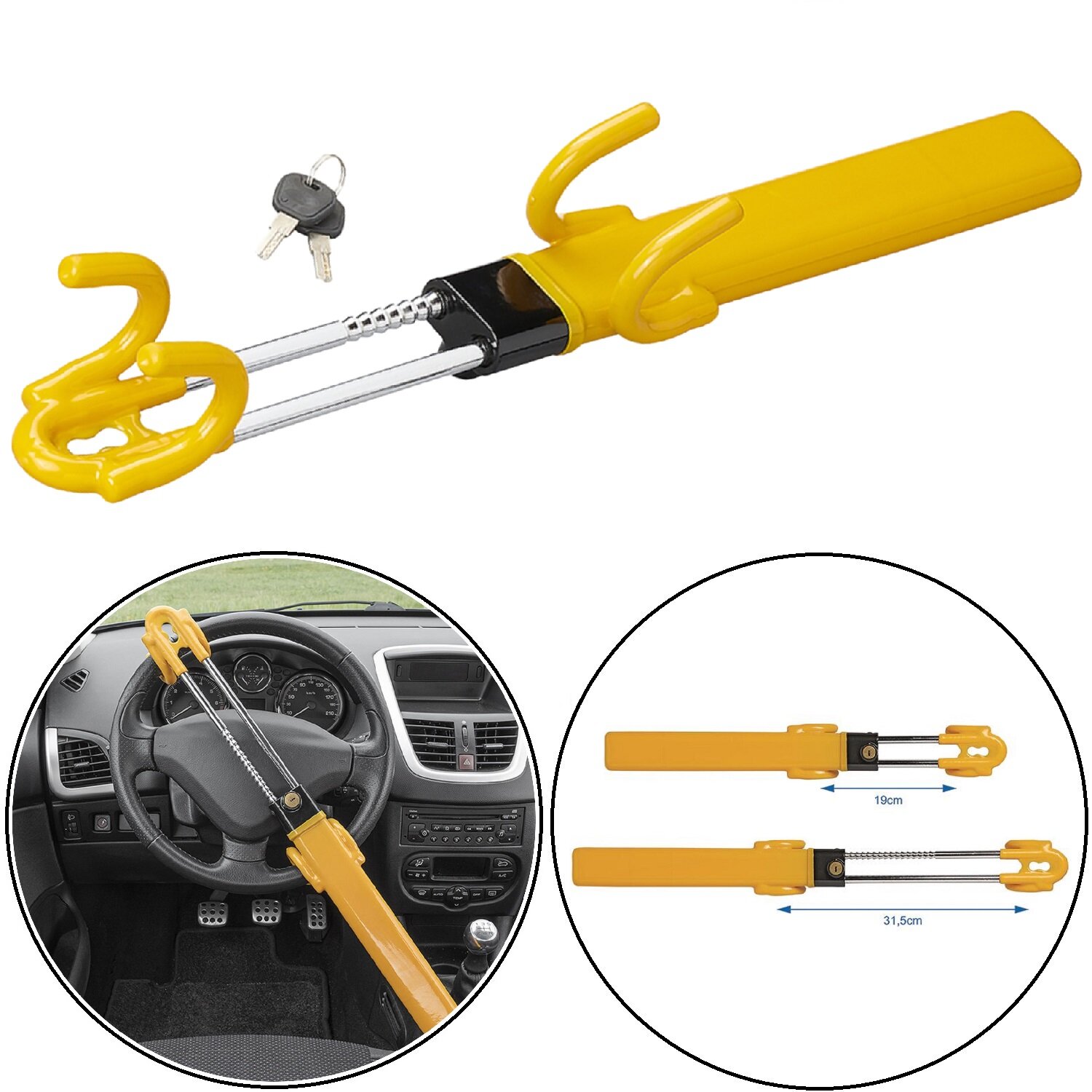 EXOSFER Lenkradkralle - Sichtbarer Diebstahlschutz Für Dein Auto