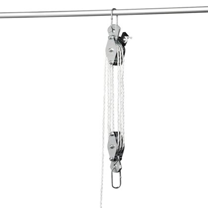 Flaschenzug Seilzug 2200lbs - 15m Seil 6-fache Kraftersparnis Für Baustelle & Werkstatt