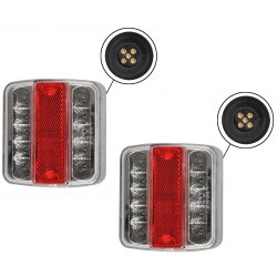 2x LED Rücklicht Anhänger 12V Rückleuchten Set rechts links  98x105 mm IP67 4 Funktionen 5-Pin Anschluss Schraubbefestigung