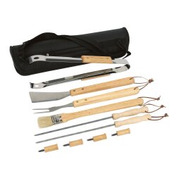 AS Grillbesteck Set mit Tasche Grillzange Bratenwender...