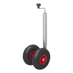 Anhänger Zubehör Set – Stützrad Anhänger 260x85 mm Luft-Reifen Kunststoff-Felge bis 300kg Traglast – stützrad halterung Ø 48 mm Stahl verzinkt Klemmschelle für Anhänger