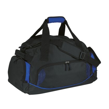 AS Sporttasche Universal Schwarz/Blau 56L Weekender Damen mit Schuhfach, 60x36x26cm – Reisetasche Herren mit Seitentaschen AS