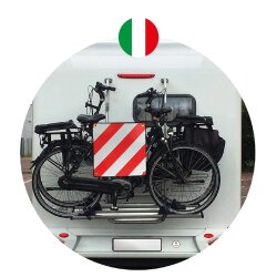 Warntafel Alu Fahrradträger Wohnmobil LKW Rot Weiß Italien Spanien