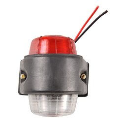 2x Positionsleuchten 12V E9 Anhänger LKW Begrenzungsleuchten Umriss rot/weiß