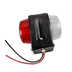 2x Positionsleuchten 12V E9 Anhänger LKW Begrenzungsleuchten Umriss rot/weiß