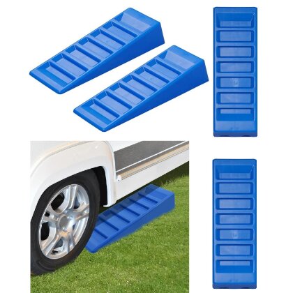 2 STK Auffahrkeil für Wohnmobil – Unterlegkeile für Wohnwagen als Ausgleichskeile Profilgeformt bis 3.000 kg 40x13,5x7,5 cm