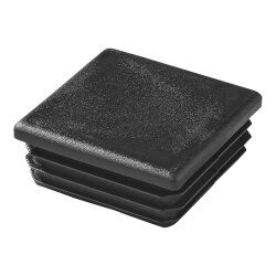 10x Rohrabdeckung für Vierkantrohr 50x50mm Lamellenstopfen Rohrstopfen in Schwarz als Pfostenkappe aus Kunststoff Endkappen geriffelt Kunststoffkappen