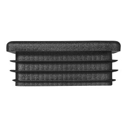 10x Rohrabdeckung für Vierkantrohr 50x50mm Lamellenstopfen Rohrstopfen in Schwarz als Pfostenkappe aus Kunststoff Endkappen geriffelt Kunststoffkappen