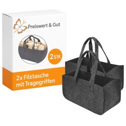 2x Filztasche mit Tragegriffen Kaminholzkorb Filz...