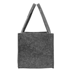 Filztasche Kaminholzkorb 2er Set grau mit Tragegriffen 50 x 25 x 25 cm Brennholzkorb aus Filz als Kaminholztasche