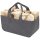 2x Filztasche mit Tragegriffen Kaminholzkorb Filz  – Grau Brennholzkorb 50x25x25cm – Holztasche verwendbar als Kaminholztasche
