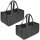 Filztasche Kaminholzkorb 2er Set grau mit Tragegriffen 50 x 25 x 25 cm Brennholzkorb aus Filz als Kaminholztasche