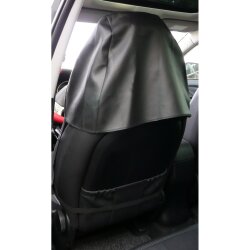 Schonbezug Autositz Vordersitz 2er Set Universal XXL 210x75x60 mit starkem Gummizug Werkstatt Sitzschoner Kunstleder wasserabweisend schwarz Seitenairbag geeignet