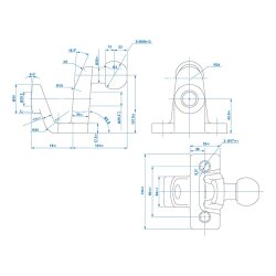 Kugelkopf Anhängerkupplung 50mm 3,5t Zugmaul D20,2 S350 40Cr Stahl E11 R55 Lochabstand 90mm M16 zweifach Ausführung 1 Stück