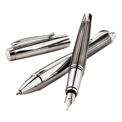 Schreibset Füller und Kugelschreiber Metall Etui Schreibgeräte blauschreibend