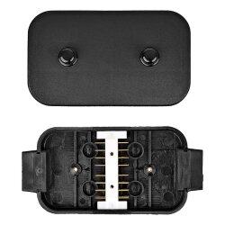 Verteilerdose Set 2 Stück 150 x 40 x 75 mm für KFZ spritzwassergeschützt mit Schraubdeckel für 8 x 4 polige Steckverbinder geeignet für PKW LKW Wohnmobil Traktor Anhänger