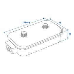 Verteilerdose Set 2 Stück 150 x 40 x 75 mm für KFZ spritzwassergeschützt mit Schraubdeckel für 8 x 4 polige Steckverbinder geeignet für PKW LKW Wohnmobil Traktor Anhänger