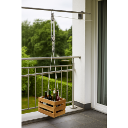 2x Flaschenzug Seilzug 20M 180kg Flaschen Seil Nylonseil Umlenkrolle mit Haken