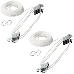 2x Flaschenzug Seilzug 20M 180kg Flaschen Seil Nylonseil Umlenkrolle mit Haken