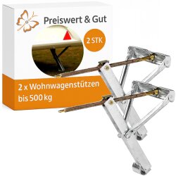 2x Wohnwagenstützen Trapezgewindespindel für Wohnmobil und Wohnwagen 625x457mm Stütze bis 500 kg Tragkraft Kurbelstütze 4,3 kg Eckstütze – verzinkter Stahl Ausdrehstütze