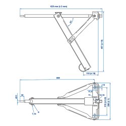 2x Wohnwagenstützen Trapezgewindespindel für Wohnmobil und Wohnwagen 625x457mm Stütze bis 500 kg Tragkraft Kurbelstütze 4,3 kg Eckstütze – verzinkter Stahl Ausdrehstütze