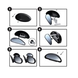 Toter Winkel Spiegel 2x Weitwinkel Zusatzspiegel 13,85 x 5 cm Universal aufklemmbar waschanlagensicher witterungsbeständig Außenspiegel Erweiterung für PKW LKW Wohnmobil