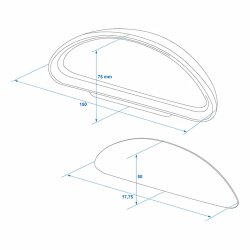 Toter Winkel Spiegel 2x Weitwinkel Zusatzspiegel 13,85 x 5 cm Universal aufklemmbar waschanlagensicher witterungsbeständig Außenspiegel Erweiterung für PKW LKW Wohnmobil