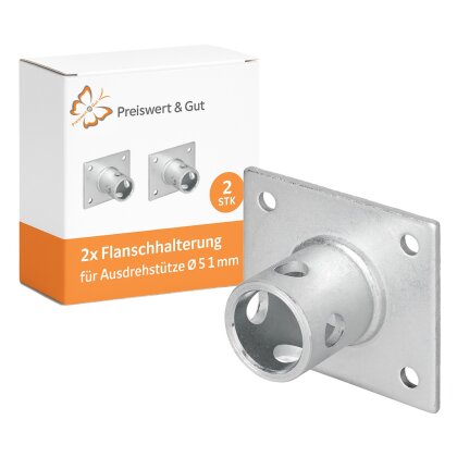 2x Halterung für Abstellstütze bis 1000 kg für Schiebestützen Anhängerstützen 115x100mm Ø 51 mm 620g und Heck-Schiebe-Stützen