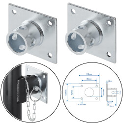 2x Halterung für Abstellstütze bis 1000 kg 115x100mm Ø 51 mm 620 Gramm