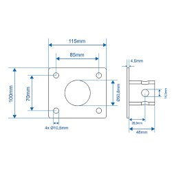 2x Halterung für Abstellstütze bis 1000 kg für Schiebestützen Anhängerstützen 115x100mm Ø 51 mm 620g und Heck-Schiebe-Stützen