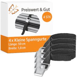 4 x Spanngurt kurz in der Farbe schwarz für z.b...