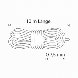 2 STK Planenseil für Anhänger Durchmesser 7,5 mm - Länge pro Spannseil 10 Meter