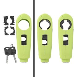 Motorrad Schloss Bremshebelschloss Gasgriff Diebstahlsicherung für Motorrad Roller Moped Quad ATV Bremshebel Sperre Ø 27–38mm Edelstahl Metallkörper Wegfahrsperre Hellgrün