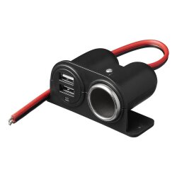 2x Zigarettenanzünder Verteiler Steckdose 12V und 24V mit 2 USB Anschlüssen für Auto, Lkw, Wohnmobil