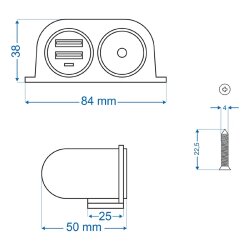2x Zigarettenanzünder Verteiler Steckdose 12V und 24V mit 2 USB Anschlüssen für Auto, Lkw, Wohnmobil