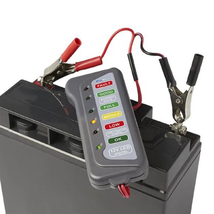 Batterietester 12V Lichtmaschinentester Auto Prüfgerät KFZ Spannungsprüfer 6 LED