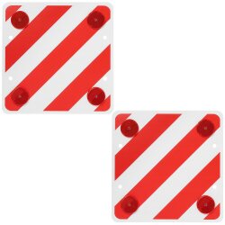 AS 2x Warntafel Kunststoff Rot-Weiß Rückstrahler Wohnwagen Warntafeln Fahrradträger AS