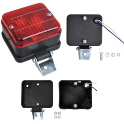 2x Rückleuchte 75x85x55mm Kunststoff Rot 12V Nebelschlussleuchte Set Universal Anhänger Beleuchtung mit Halterung BA15s Birne Heckmontage links rechts