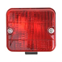 2x Rückleuchte 75x85x55mm Kunststoff Rot 12V Nebelschlussleuchte Set Universal Anhänger Beleuchtung mit Halterung BA15s Birne Heckmontage links rechts