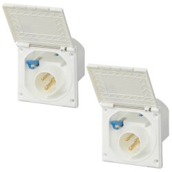 2 x CEE Aussensteckdose Ø94mm 220-240V Wohnwagen Wohnmobil Einspeisung 16A IP44