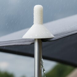 30x Regenschutzkappen aus Kunststoff, Regenabweiser für Zeltstange Ø 33 mm, verhindert Wasseransammlungen Länge 44 mm