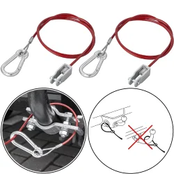 2 STK Abreißseil Anhänger Wohnwagen 1M mit Gabelkopf und Karabiner roter Mantel