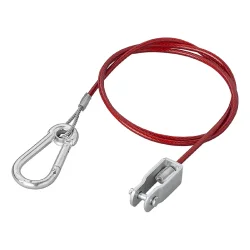 2 STK Abreißseil Anhänger Wohnwagen 1M mit Gabelkopf und Karabiner roter Mantel