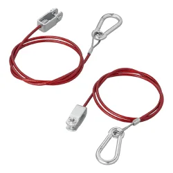 2 STK Abreißseil Anhänger Wohnwagen 1M mit Gabelkopf und Karabiner roter Mantel
