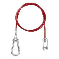 2 STK Abreißseil Anhänger Wohnwagen 1M mit Gabelkopf und Karabiner roter Mantel