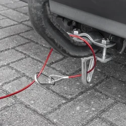 2 STK Abreißseil Anhänger Wohnwagen 1M mit Gabelkopf und Karabiner roter Mantel