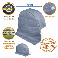 Radabdeckung Wohnwagen 4er Set 15 bis 16 Zoll –...