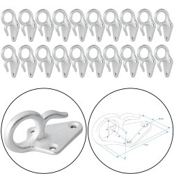 10 STK Planenhaken für Anhänger aus Gusseisen verzinkt 70 x 40 mm