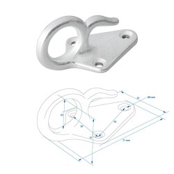 10 STK Planenhaken für Anhänger aus Gusseisen verzinkt 70 x 40 mm